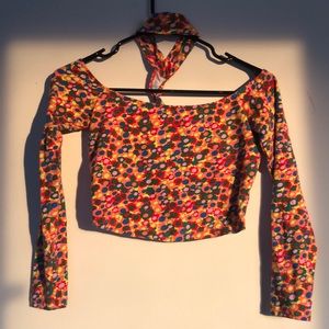 American Apparel long sleeve choker crop top